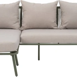 Intratuin 3-zits Loungebank Met Vaste Chaise Longue Iris Wicker Groen -Madison Sales Store 2011999621020 3
