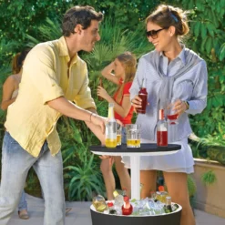 Keter CoolBar Bijzettafel Antraciet D 50 H 87 Cm 11 Keter CoolBar Bijzettafel Antraciet D 50 H 87 Cm -Madison Sales Store 7290103655358 4