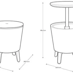 Keter CoolBar Bijzettafel Antraciet D 50 H 87 Cm 13 Keter CoolBar Bijzettafel Antraciet D 50 H 87 Cm -Madison Sales Store 7290103655358 6