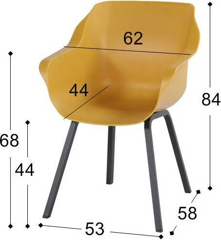 Hartman Kuipstoel Sophie Element Geel / Zwart 6 Hartman Kuipstoel Sophie Element Geel / Zwart - Afbeelding 4