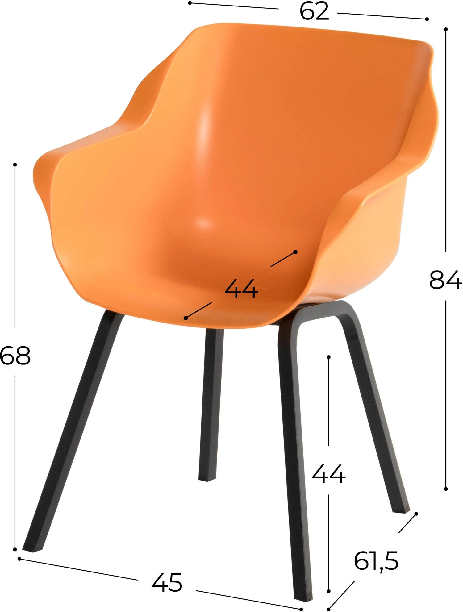 Hartman Kuipstoel Sophie Element Oranje / Zwart 5 Hartman Kuipstoel Sophie Element Oranje / Zwart - Afbeelding 3