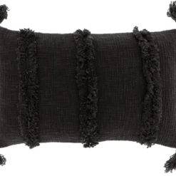 Unique Living sierkussen Palma zwart 30 x 50 x 7 cm