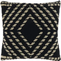 Unique Living sierkussen Nisse Zwart 45 x 45 x 7 cm