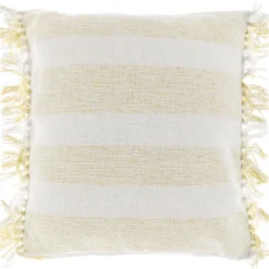 Unique Living sierkussen bossy geel / Wit 45 x 45 x 7 cm