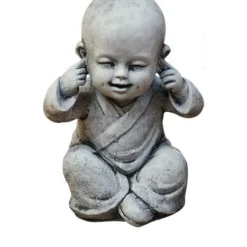 Tuinbeeld Monnik Horen Grijs 9 X 9 X 16 Cm