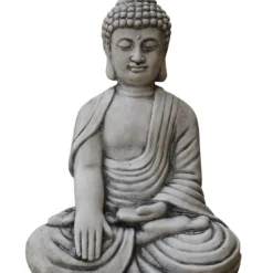 Tuinbeeld Boeddha Grijs 18 X 25 X 34 Cm