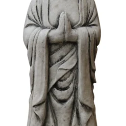 Tuinbeeld Boeddha Grijs 15 X 18 X 62 Cm