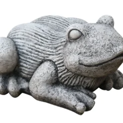 Tuinbeeld Kikker Grijs 36 X 33 X 19 Cm