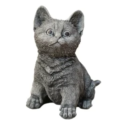 Tuinbeeld Kat Grijs 12 X 11 X 17 Cm