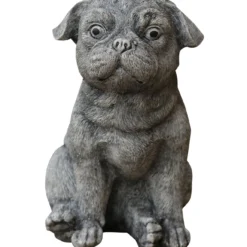 Tuinbeeld Mopshond Grijs 18 X 14 X 20 Cm