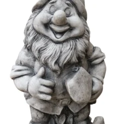 Tuinbeeld Kabouter Met Bijl Grijs 19 X 22 X 42 Cm