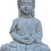 Tuinbeeld Boeddha Met Muts Grijs 25 X 17 X 34 Cm -Madison Sales Store 8716175810543 1