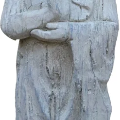 Tuinbeeld Boeddha Staand Grijs 17 X 17 X 52 Cm