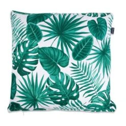 In The Mood Collection Sierkussen Blad Wit / Groen 50 X 50 X 10 Cm