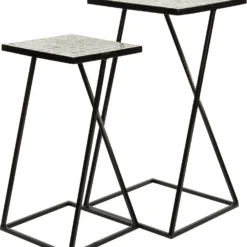 Intratuin Bijzettafel Mozaïek Zwart 30 X 30 X 57 Cm -Madison Sales Store 8717263817420 3