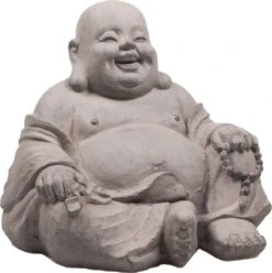 Stone Lite Tuinbeeld Boeddha Grijs 24 X 24 X 24 Cm