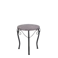 Mica Decorations Bijzettafel Feroza Grijs D 30 H 33,5 Cm