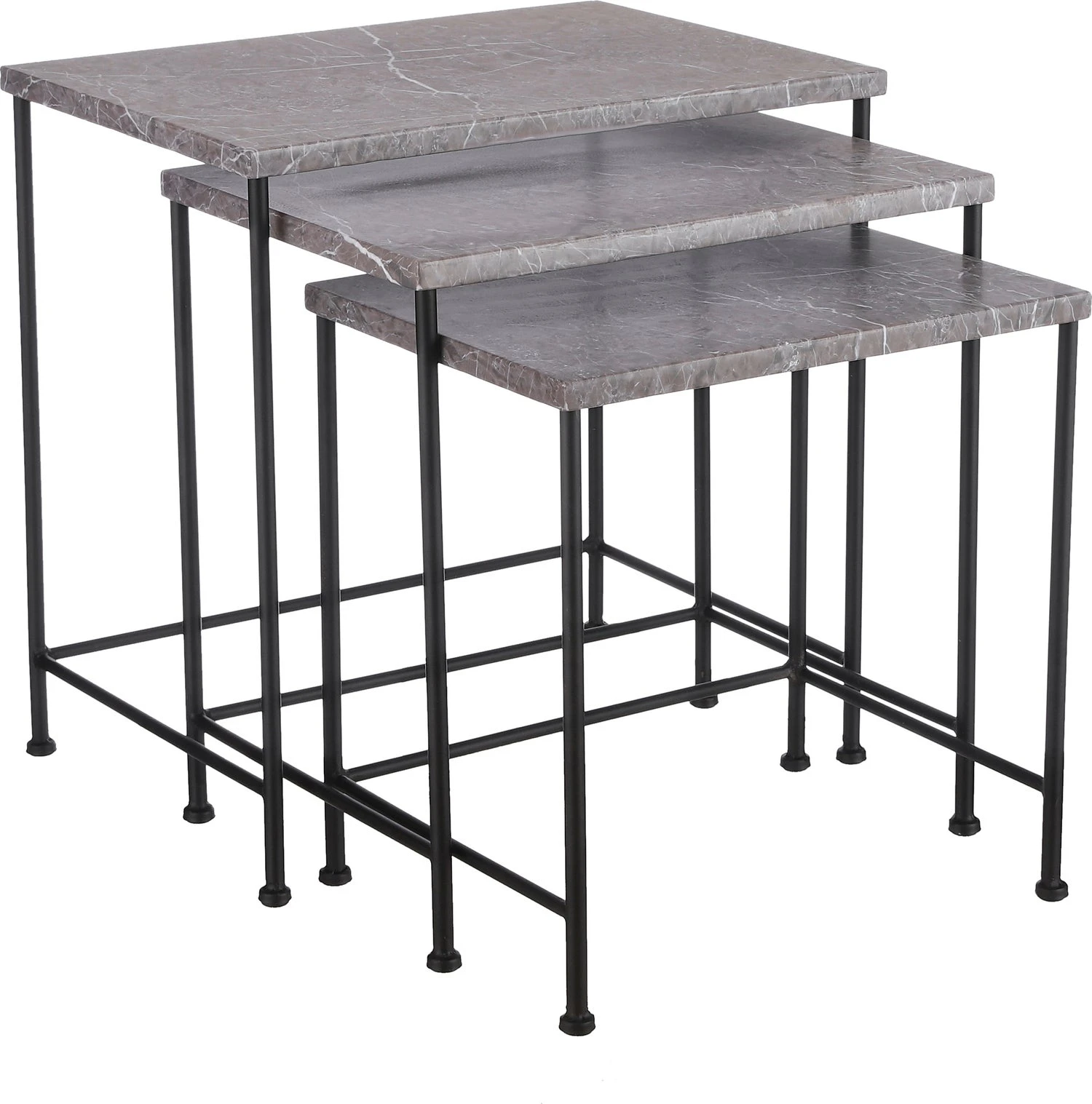 Mica Decorations Bijzettafel Feroza Grijs 50,5 X 37 X 51,5 Cm 4 Mica Decorations Bijzettafel Feroza Grijs 50,5 X 37 X 51,5 Cm - Afbeelding 2