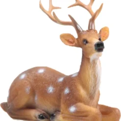 Farmwood Tuinbeeld Hert Brian Bruin / Wit 11 X 8 X 11 Cm