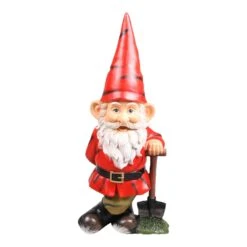 Tuinbeeld Kabouter Met Schop Rood 30 X 30 X 80 Cm -Madison Sales Store 8719048089091 1