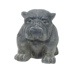 Tuinbeeld Bulldog Zwart / Grijs 24 X 32 X 31 Cm