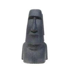 Tuinbeeld Moai Eiland Zwart / Grijs 20 X 19 X 30 Cm