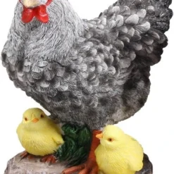 Farmwood Tuinbeeld Kip Met Kuikens Grijs 15 X 11 X 20 Cm