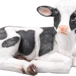 Farmwood Tuinbeeld Kalf Kyra Zwart / Wit 34 X 21 X 21,5 Cm