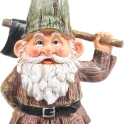 SID Tuinbeeld Kabouter Met Gieter Teun Blauw / Bruin / Groen 18 X 12 X 39 Cm