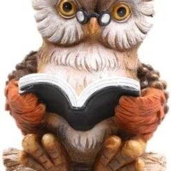SID Tuinbeeld Uil Met Boek Ubbe Bruin 26 X 18 X 35 Cm