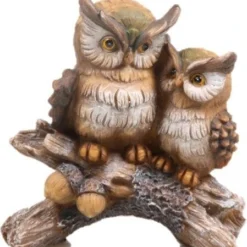 SID Tuinbeeld Uilen Op Stronk Ubbe Bruin 16,5 X 6,5 X 17,5 Cm Cm