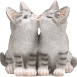 Farmwood Tuinbeeld Katten Grijs 18 X 12 X 17 Cm
