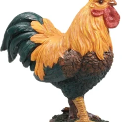 Farmwood Tuinbeeld Haan Bruin / Oranje / Groen 8 X 8 X 13 Cm