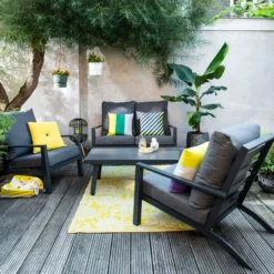 Tierra Outdoor 4-zits Loungeset Lima Aluminium Antraciet -Madison Sales Store 8719638363082 5