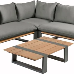 Tierra Outdoor 4-zits Loungeset Dawson Aluminium Antraciet