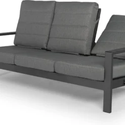 Tierra Outdoor Verstelbare 3-zits Loungebank Queens Aluminium Antraciet