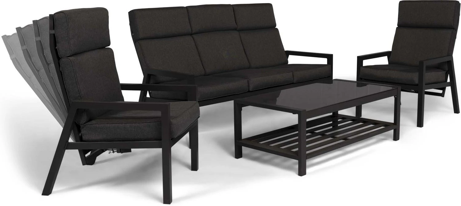 Tierra Outdoor 5-zits Loungeset Campo Alluminium Antraciet 4 Tierra Outdoor 5-zits Loungeset Campo Alluminium Antraciet - Afbeelding 2