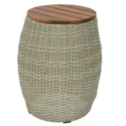 Outdoor Living By Decoris Bijzettafel Palma Grijs D 40 H 49 Cm