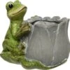 Decoris Tuinbeeld Kikker Met Pot Groen / Grijs 12,8 X 17 X 15,5 Cm -Madison Sales Store 8720194739952 1