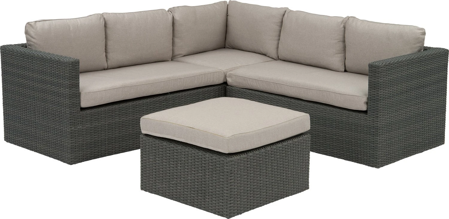 Intratuin 4-zits Loungeset Donau Wicker Grijs 3 Intratuin 4-zits Loungeset Donau Wicker Grijs
