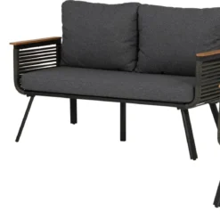 Intratuin 4-zits Loungeset Timon Aluminium Zwart