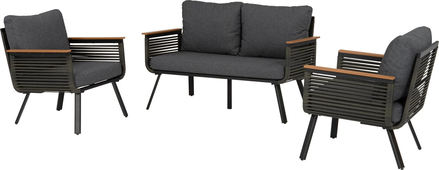 Intratuin 4-zits Loungeset Timon Aluminium Zwart 3 Intratuin 4-zits Loungeset Timon Aluminium Zwart