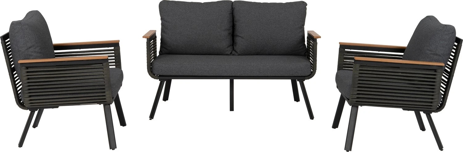 Intratuin 4-zits Loungeset Timon Aluminium Zwart 4 Intratuin 4-zits Loungeset Timon Aluminium Zwart - Afbeelding 2