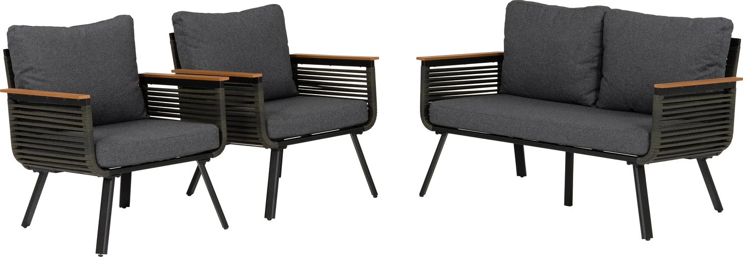 Intratuin 4-zits Loungeset Timon Aluminium Zwart 5 Intratuin 4-zits Loungeset Timon Aluminium Zwart - Afbeelding 3