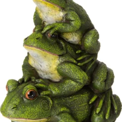 Intratuin Tuinbeeld Kikkers Op Rug Gert Groen 14 X 19,5 X 20 Cm