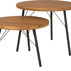 Intratuin Bijzettafel Diane D 50 H 45 Cm / D 60 H 35 Cm 2-delig