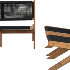 Intratuin Loungestoel Coco Zwart Acaciahout -Madison Sales Store 8720196356515 5