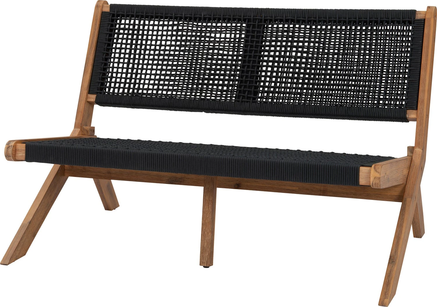 Intratuin 2-zits Loungebank Coco Zwart Acaciahout 3 Intratuin 2-zits Loungebank Coco Zwart Acaciahout