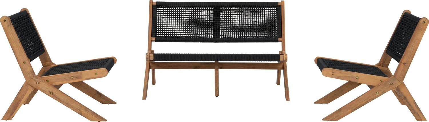 Intratuin 2-zits Loungebank Coco Zwart Acaciahout 9 Intratuin 2-zits Loungebank Coco Zwart Acaciahout - Afbeelding 7