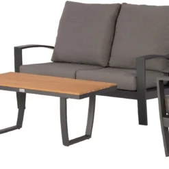 Tierra Outdoor Verstelbare 4-zits Loungeset Valencia Aluminium Antraciet
